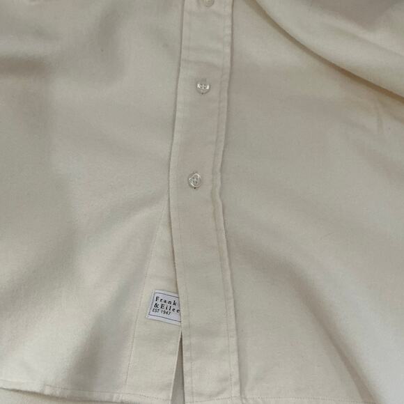 Frank & Eileen Mackenzie Italian Flannel Oversized Shirt Winter White One Size - Picture 11 of 13